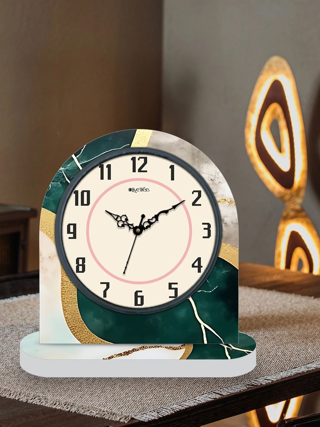 OLIVE TREE Multicoloured Textured Quirky Contemporary Table Clock-image-22