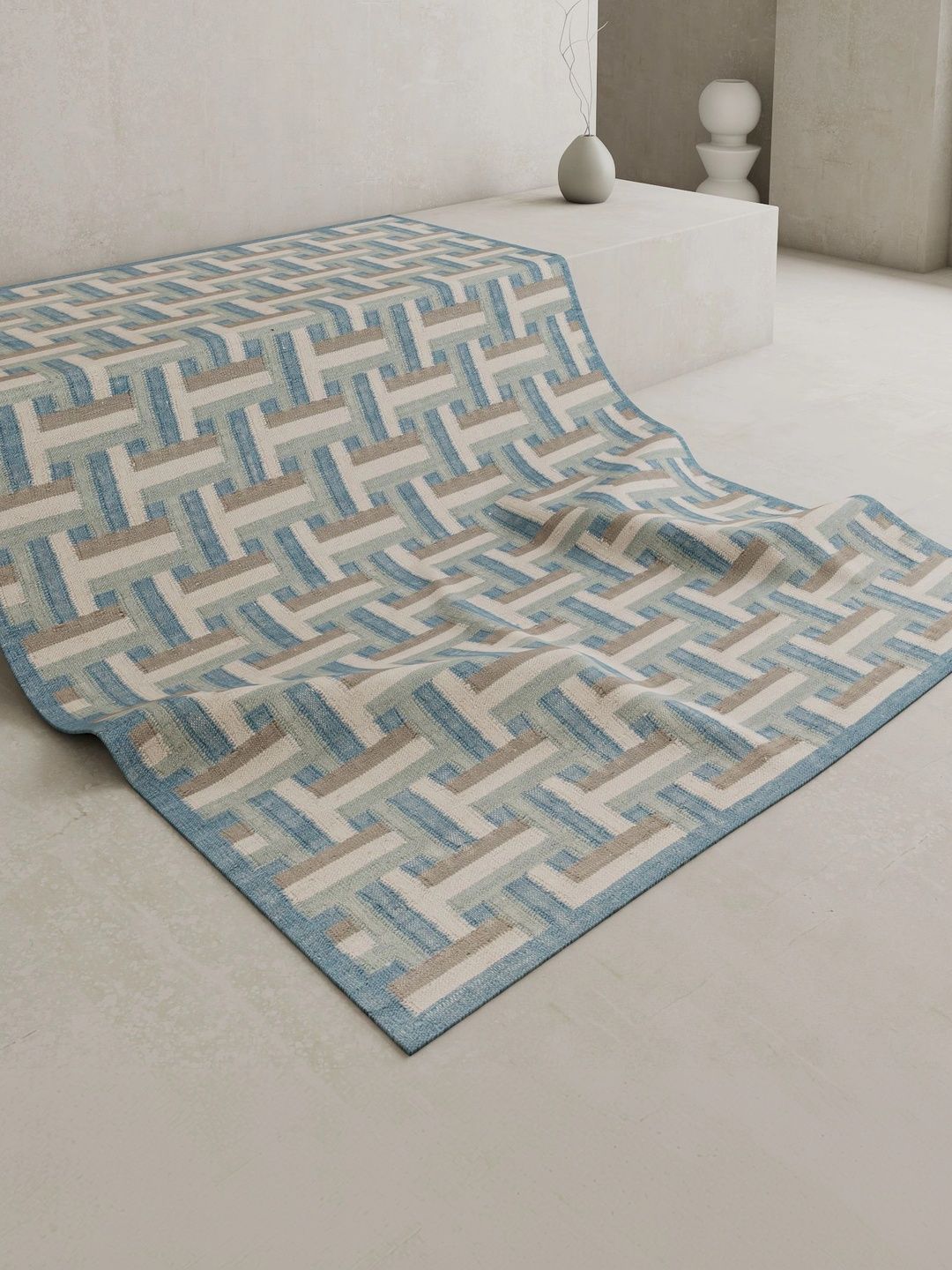 Jaipur Rugs Blue Geometric Woollen Carpet-image-49
