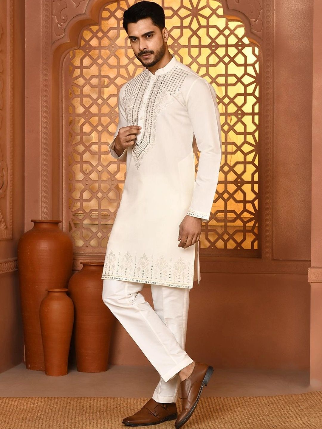 WANAS Men Embellished Sequinned Kurta-picture-45