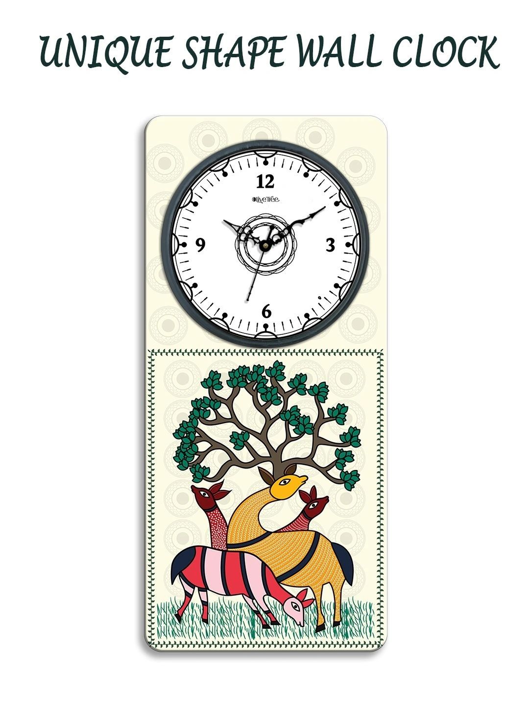 OLIVE TREE Multicoloured Printed Wall Clock-picture-30