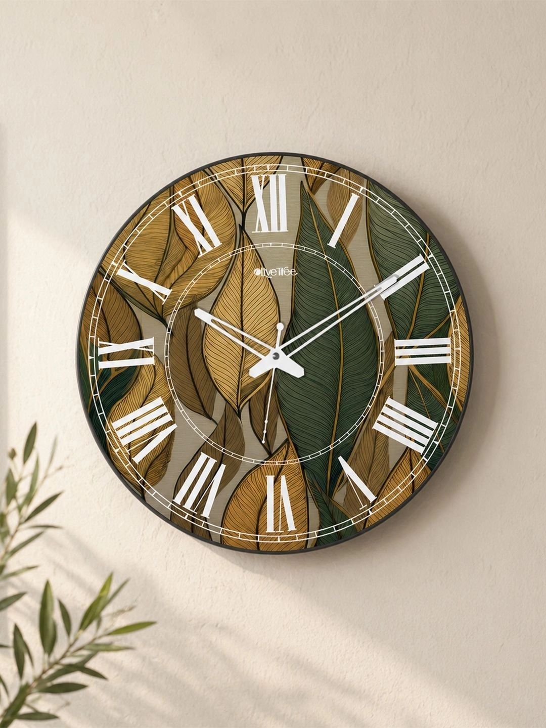 OLIVE TREE Multicoloured Printed Contemporary Wall Clock-image-7