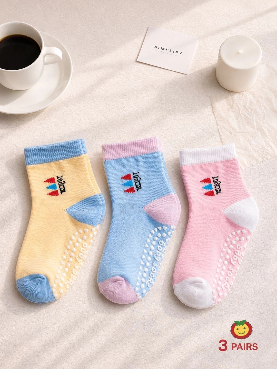 CORTICA Unisex Kids Pack of 3 Cotton Blend Assorted Patterned Ankle Length Socks-picture-17
