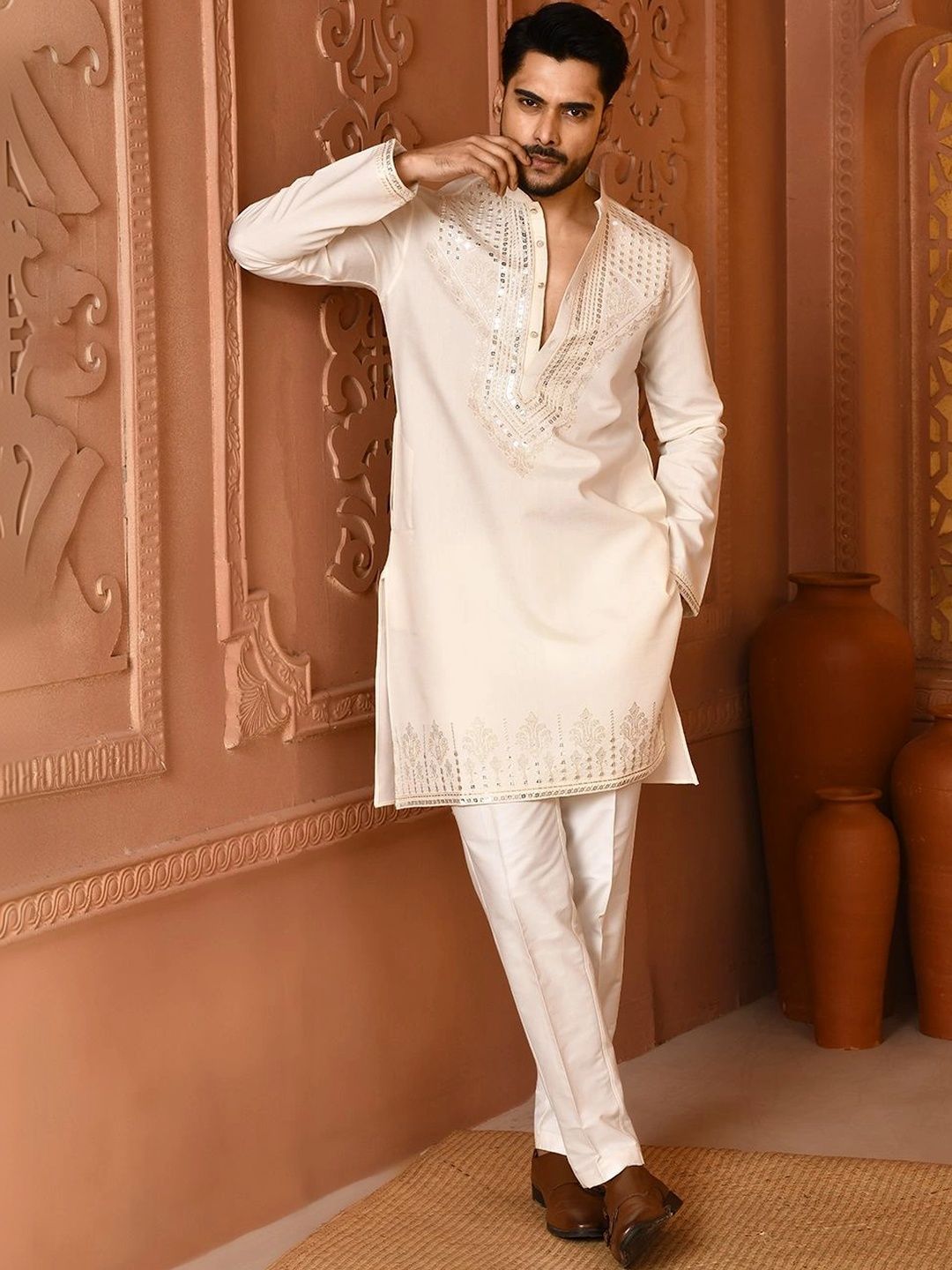 WANAS Men Embellished Sequinned Kurta-picture-50