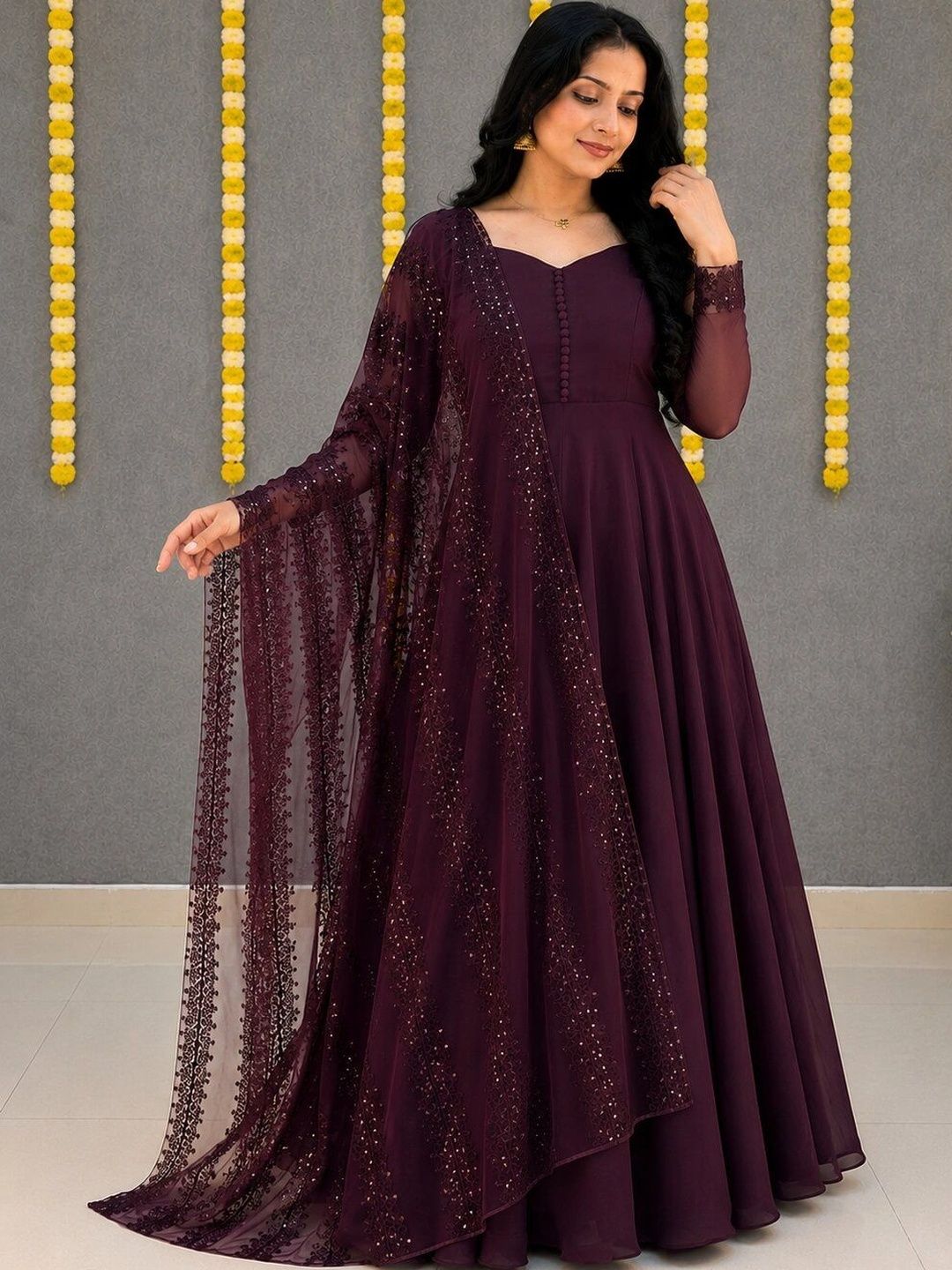 Moda Rapido Embroidered Sweetheart Neck Gown Ethnic Dresses-picture-20