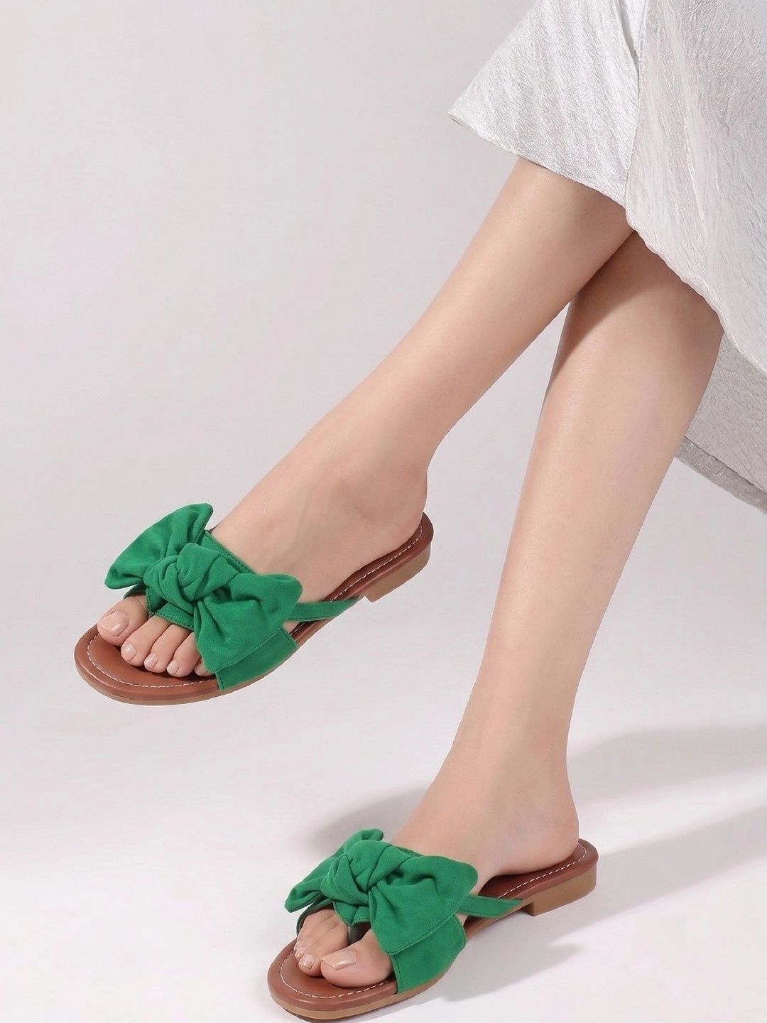 Austine Women One Toe Flats with Bows-picture-51
