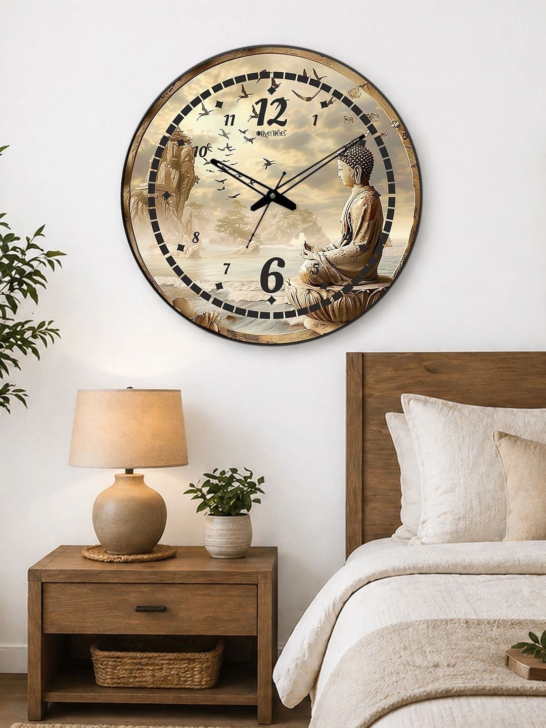 OLIVE TREE Multicoloured Printed Traditional Wall Clock-image-6