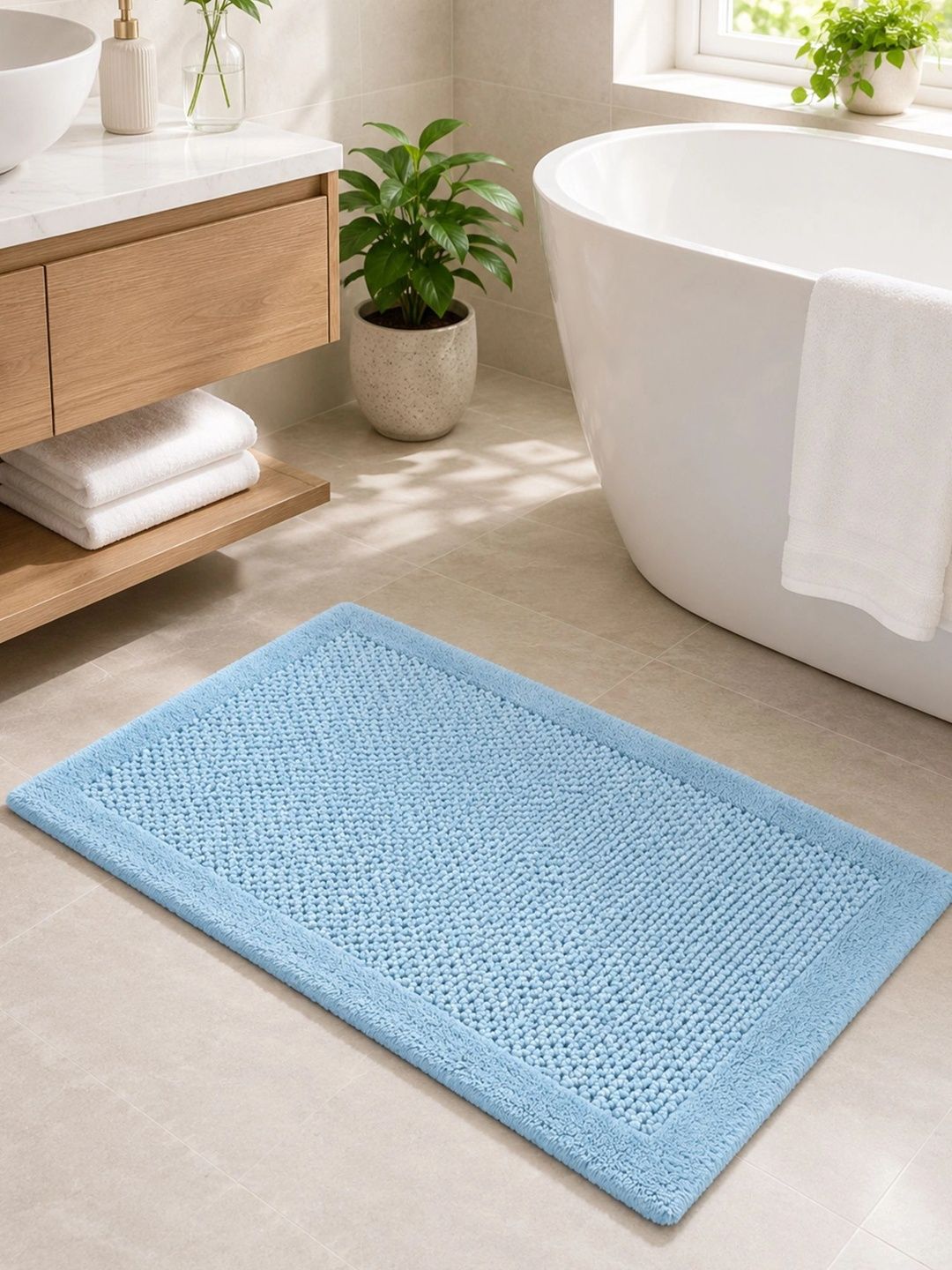 OBSESSIONS Blue Reversible Ultra Absorbent Bath Rugs-image-3