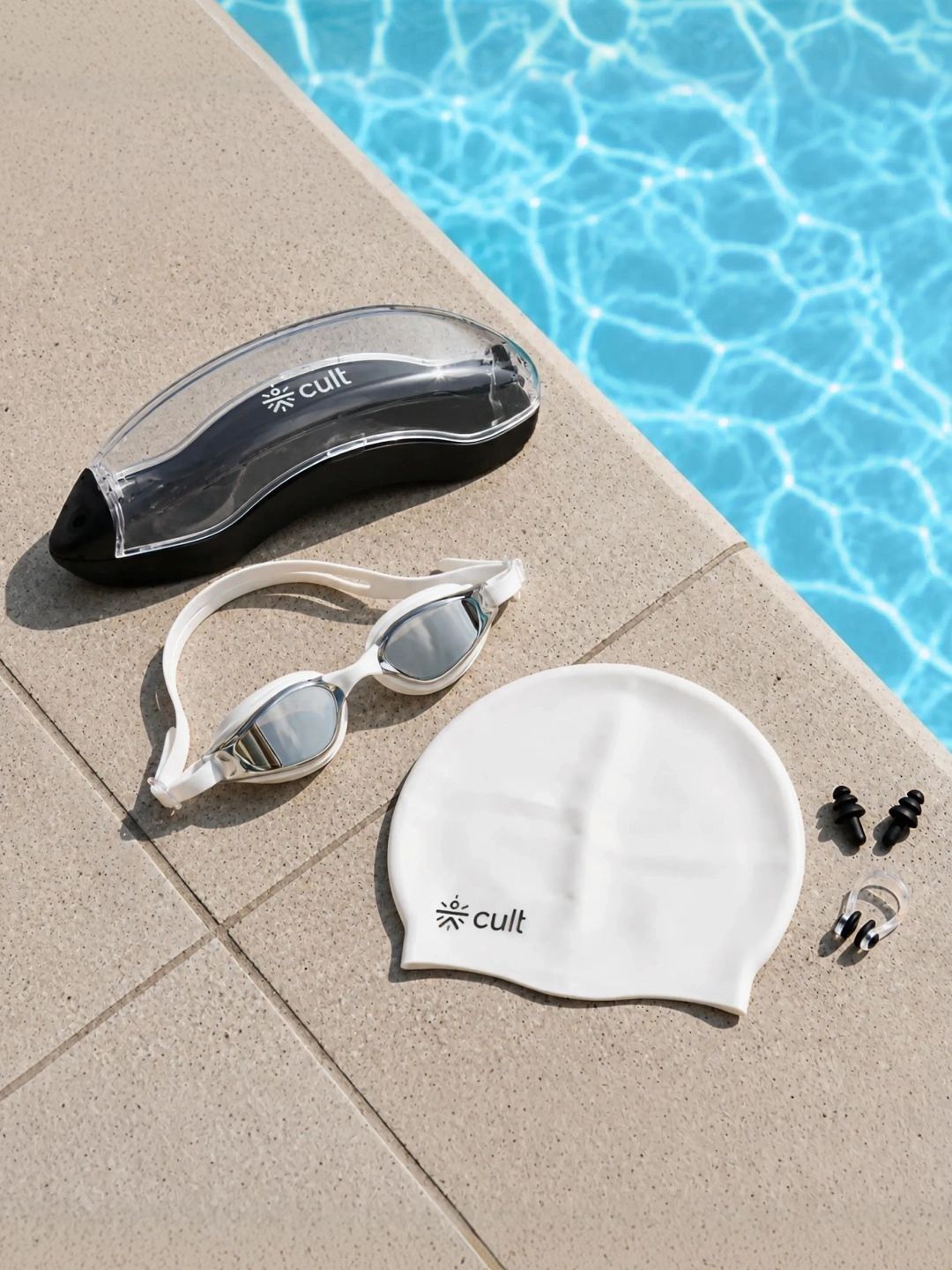 CULT Swimwear Accessories Kit: Goggles Swim Cap Nose Clip & Ear Plugs-picture-23
