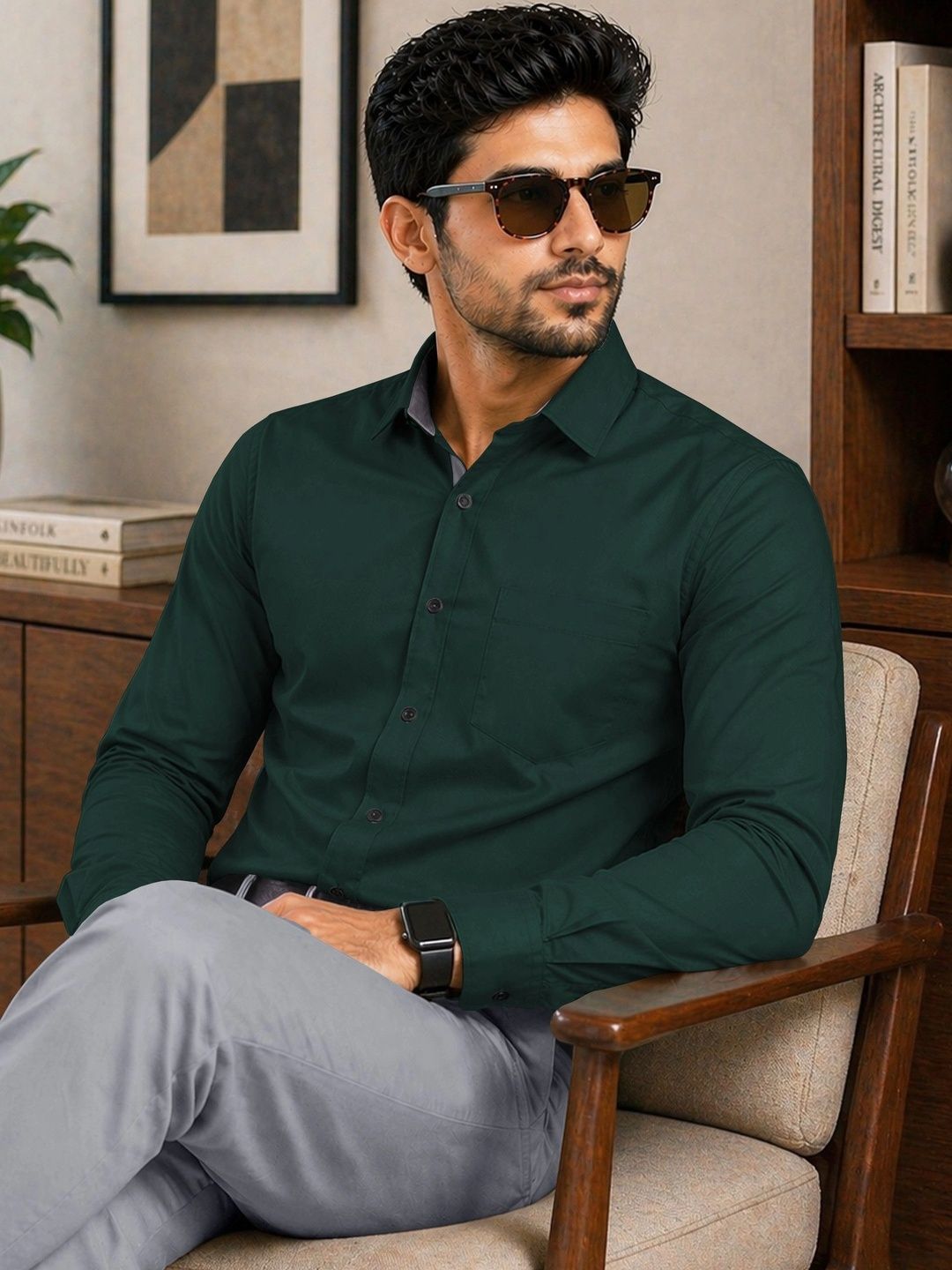 Yellow Dash Men Standard Semiformal Shirt-image-12