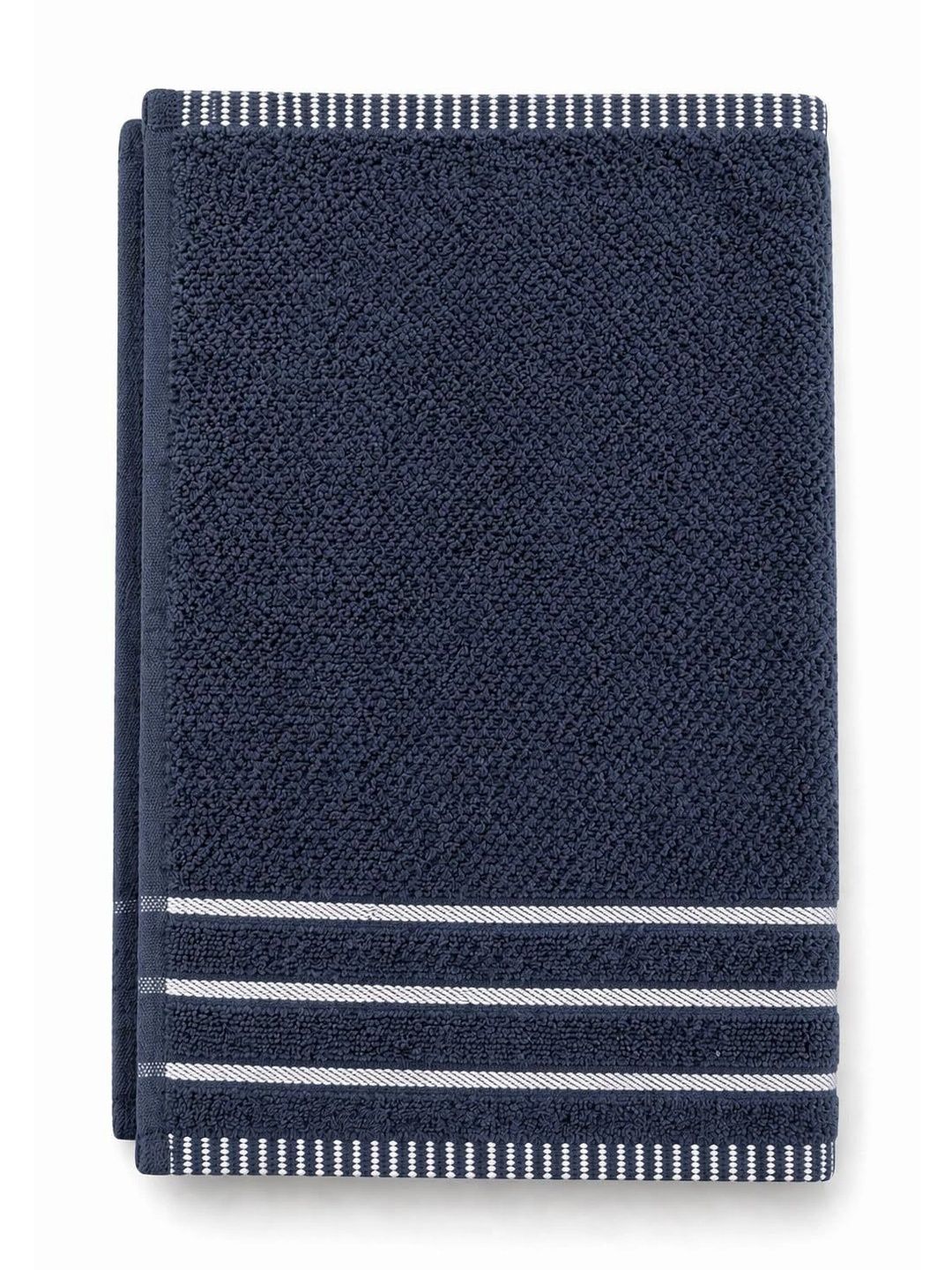 ButterThread Navy Blue & White 130 GSM Microfiber Hand Towels-image-1