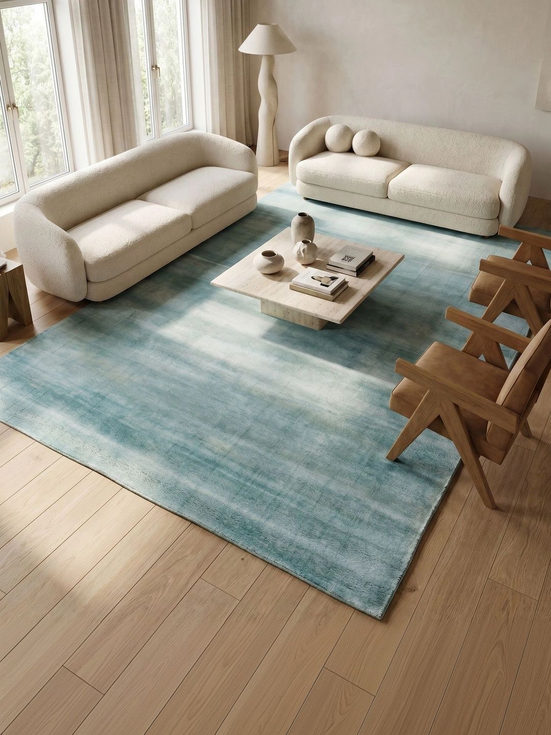 Jaipur Rugs Blue Abstract Woollen Carpet-image-30