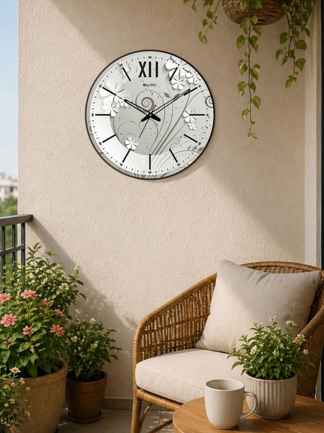 OLIVE TREE Multicoloured Printed Contemporary Wall Clock-image-31