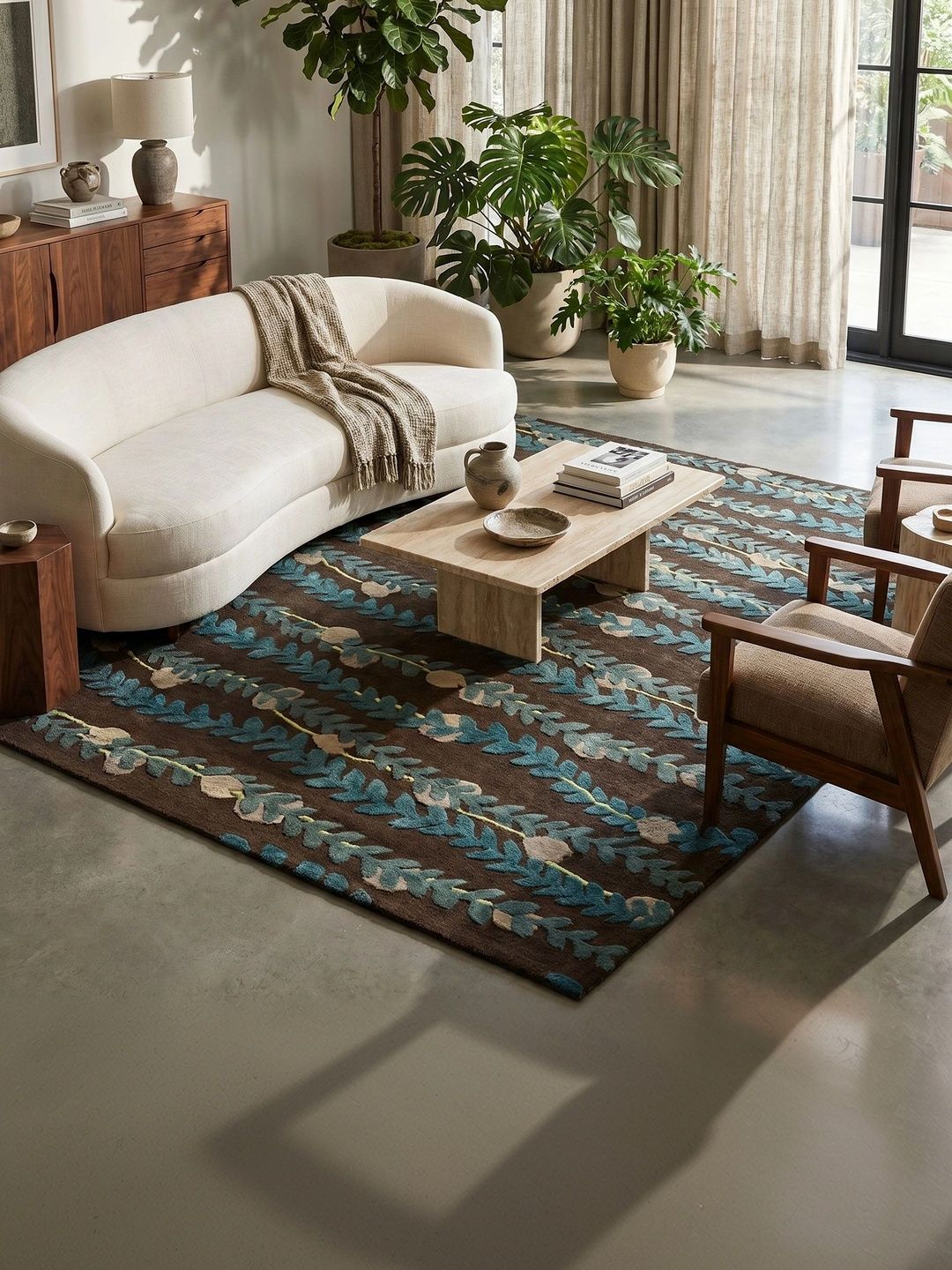Jaipur Rugs Brown Floral Hand-Tufted Woollen Carpet-picture-1