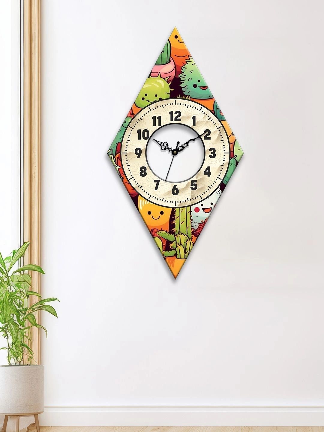 OLIVE TREE Multicoloured Printed Geometric Wall Clock-picture-22