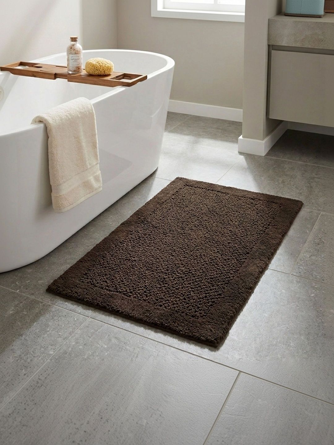 OBSESSIONS Brown Reversible Ultra Absorbent Bath Rugs-image-36