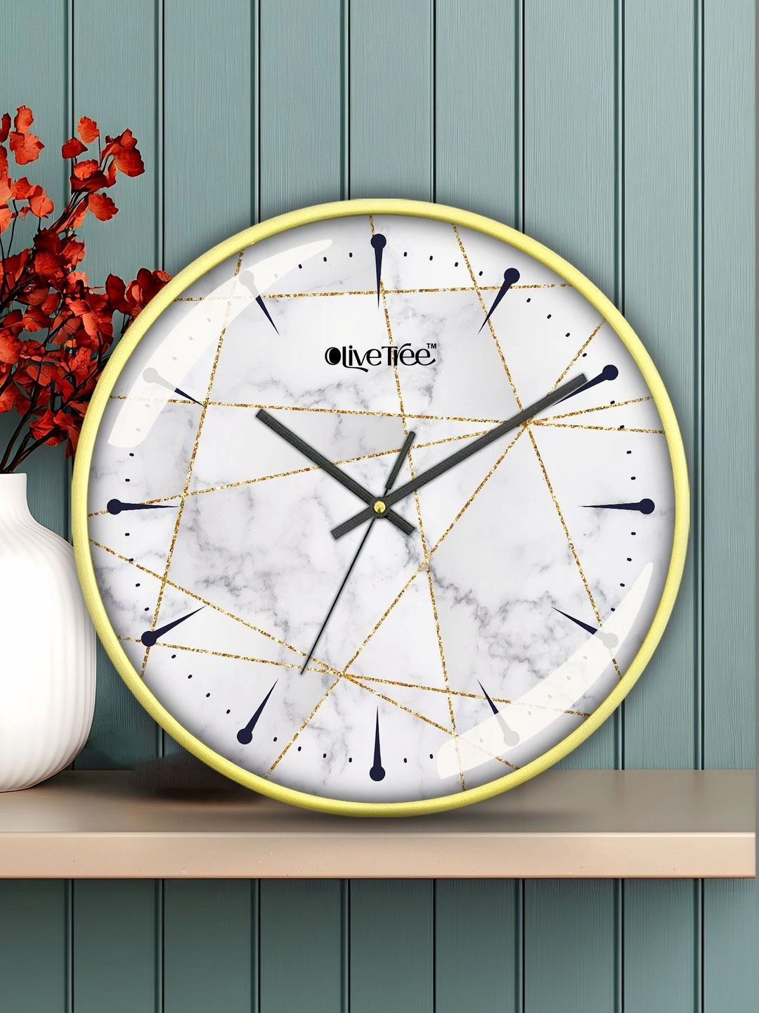 OLIVE TREE Gold-Toned Printed Wall Clock-picture-17