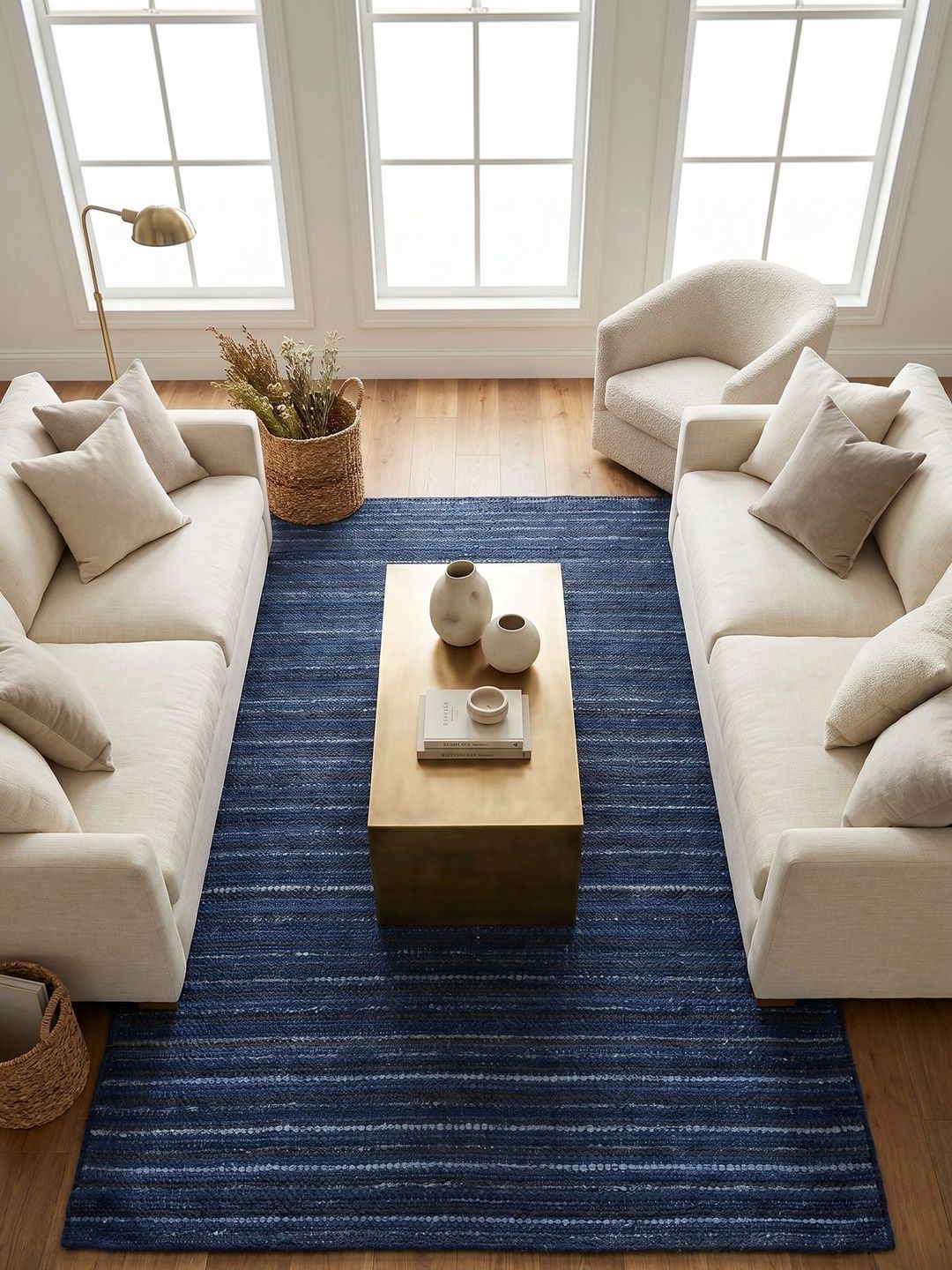 Jaipur Rugs Navy Blue Striped Woollen Carpet-image-28