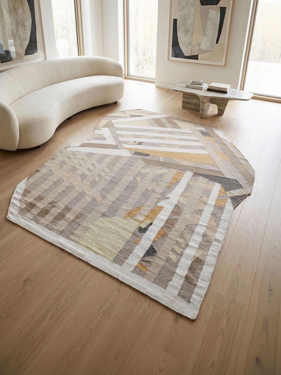 Jaipur Rugs White Abstract Woollen Carpet-picture-15