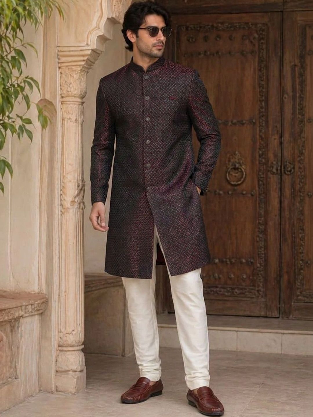 KISAH Self Designed Indo-Western Sherwani Set-image-27