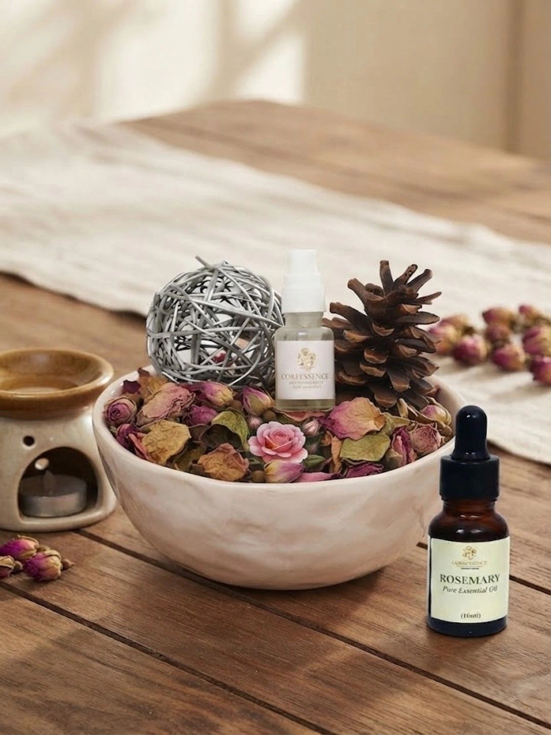 Coreessence Rose Potpourri Gift Set With Rosemary Pure Essential Oil-picture-51