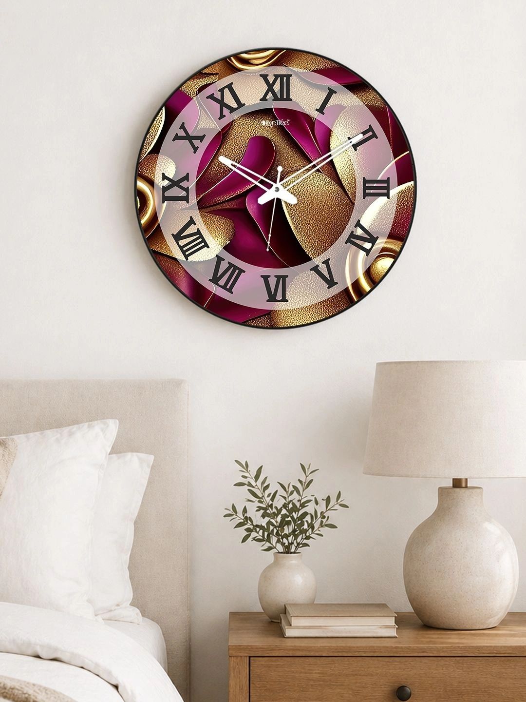 OLIVE TREE Multicoloured Printed Contemporary Wall Clock-image-29