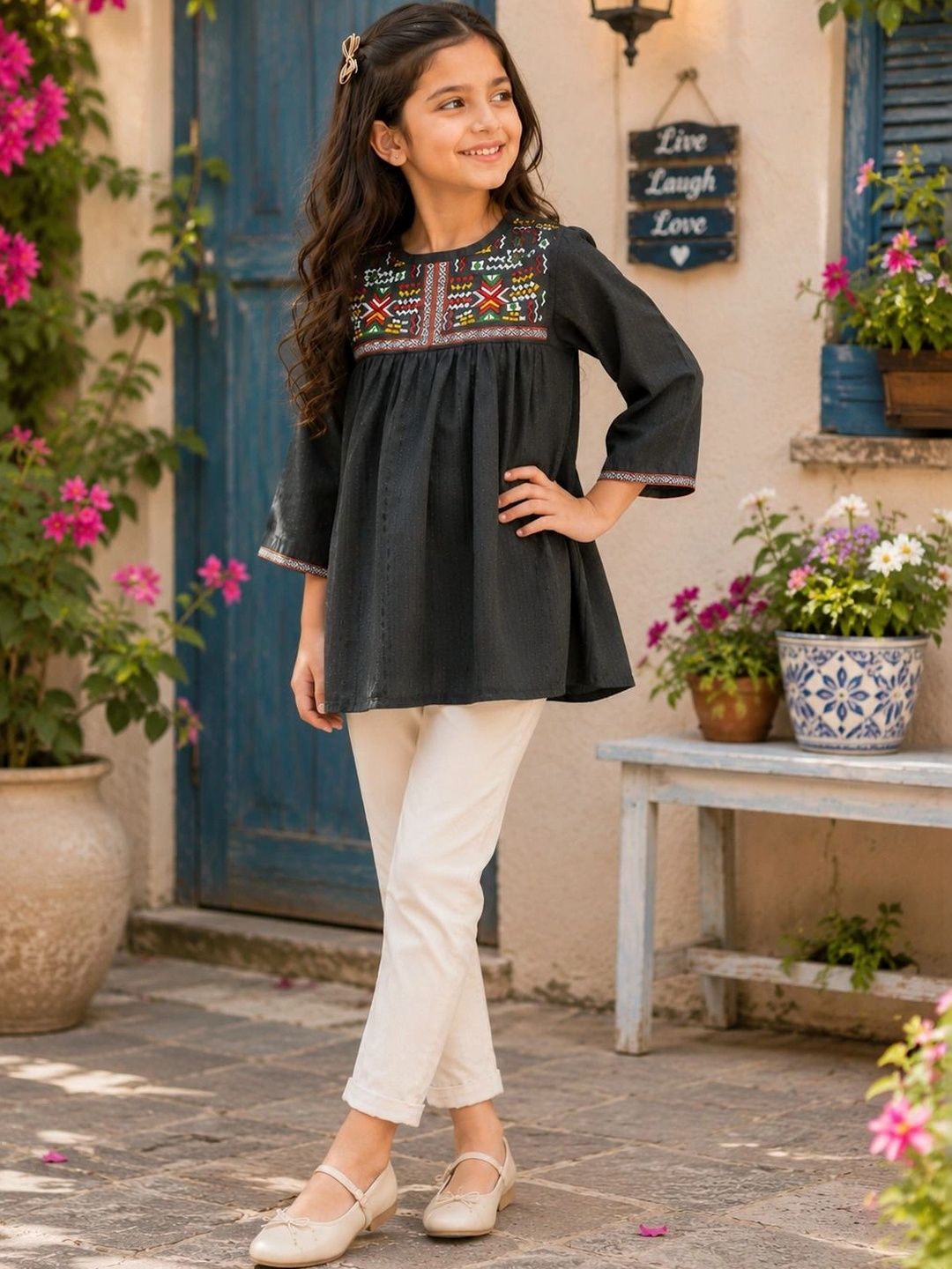 Ishti Embroidered Ethnic Cotton Blend Top-image-25