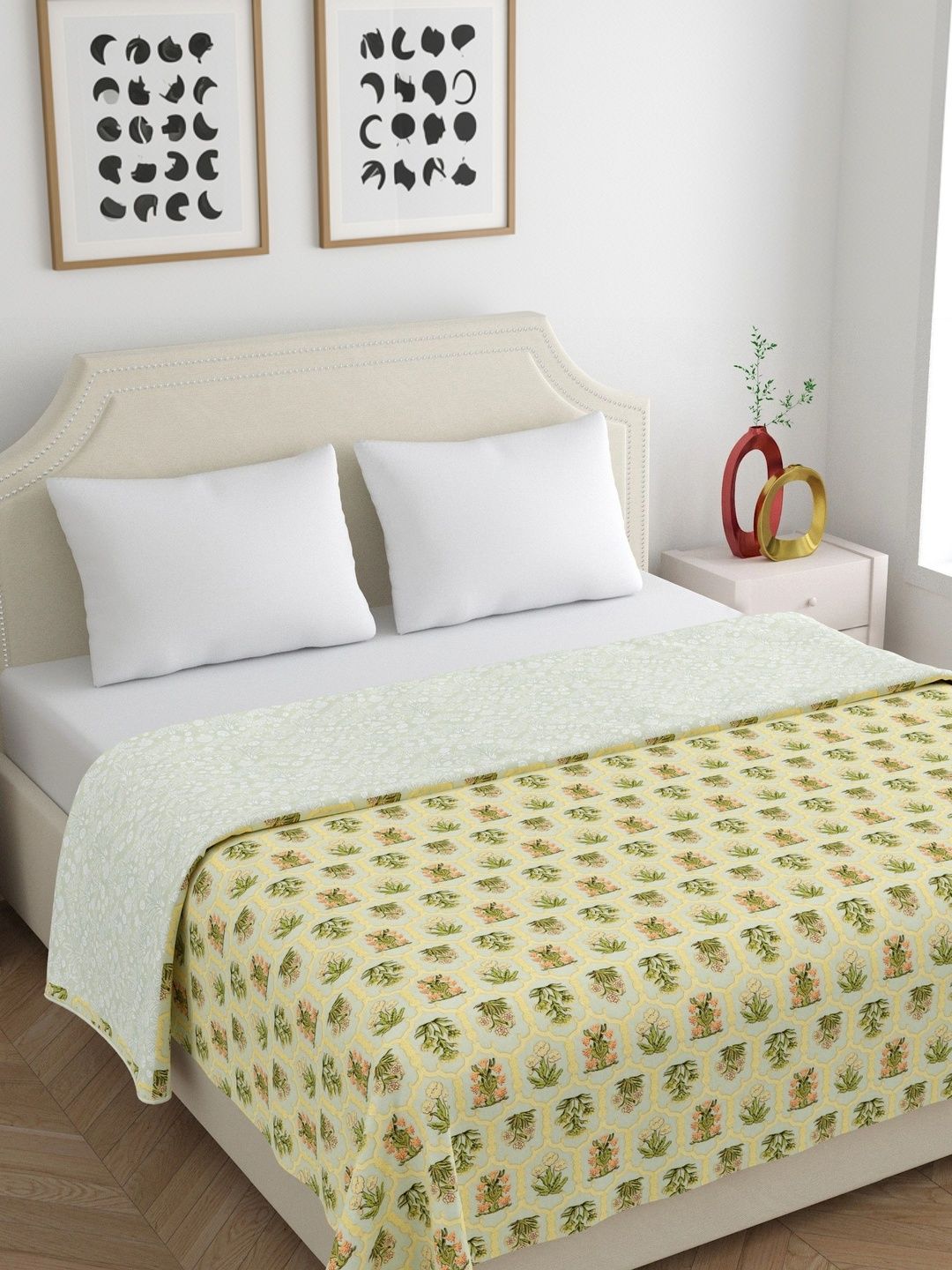 Home Ecstasy Olive Green Floral AC Room 210 GSM Dohar-picture-55