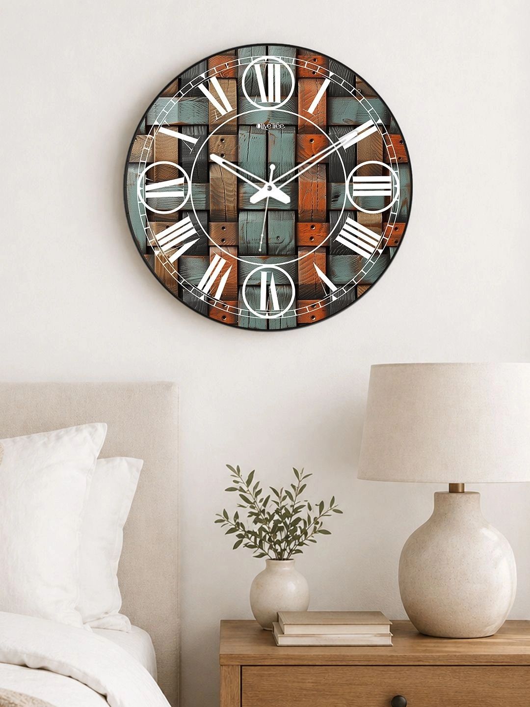 OLIVE TREE Multicoloured Printed Wall Clock-picture-16