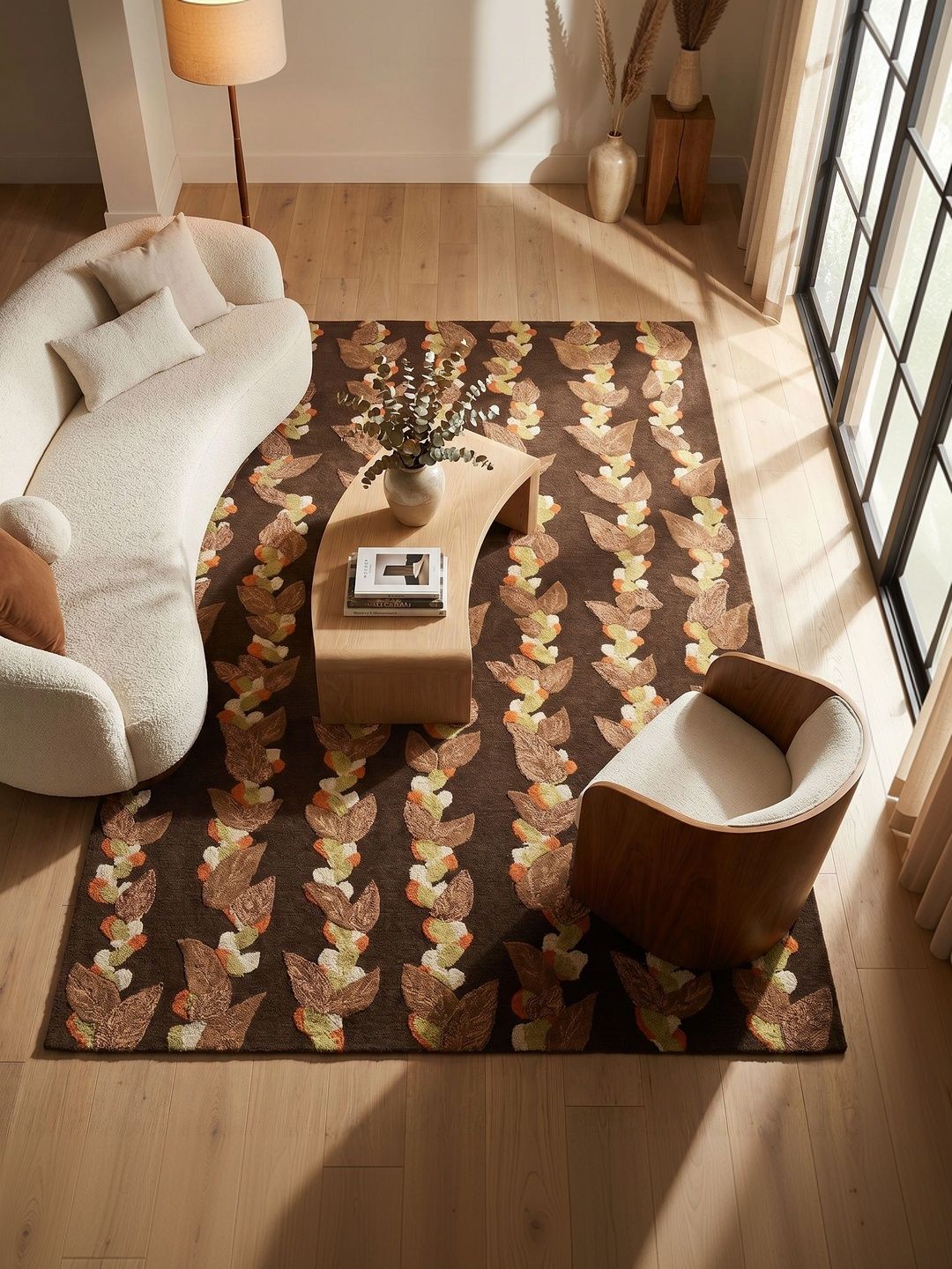 Jaipur Rugs Brown Floral Hand-Tufted Woollen Carpet-picture-45