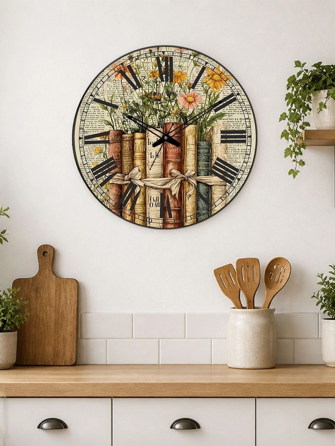 OLIVE TREE Multicoloured Printed Wall Clock-picture-35