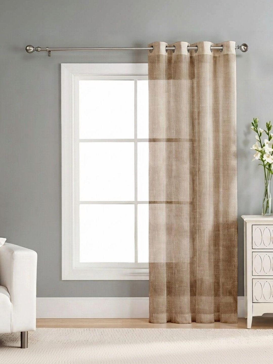AAVIS DECOR Brown Sheer Long Door Curtain-image-39