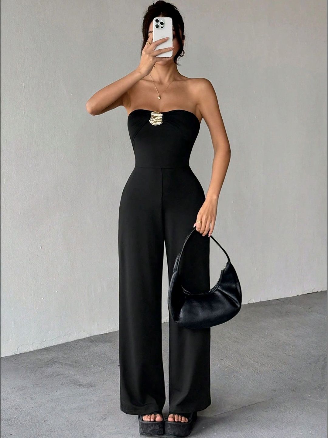 LULU & SKY Strapless Basic Jumpsuit with Embellished-image-26