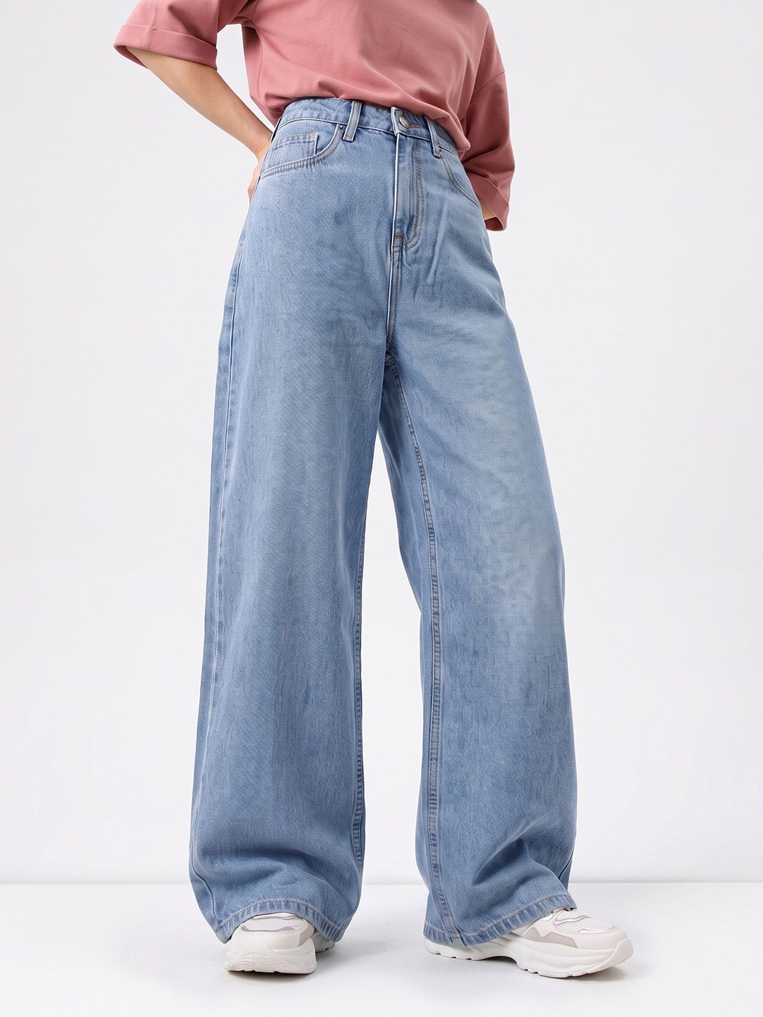The Roadster Life Co. Women Baggy Pure Cotton Jeans-image-11