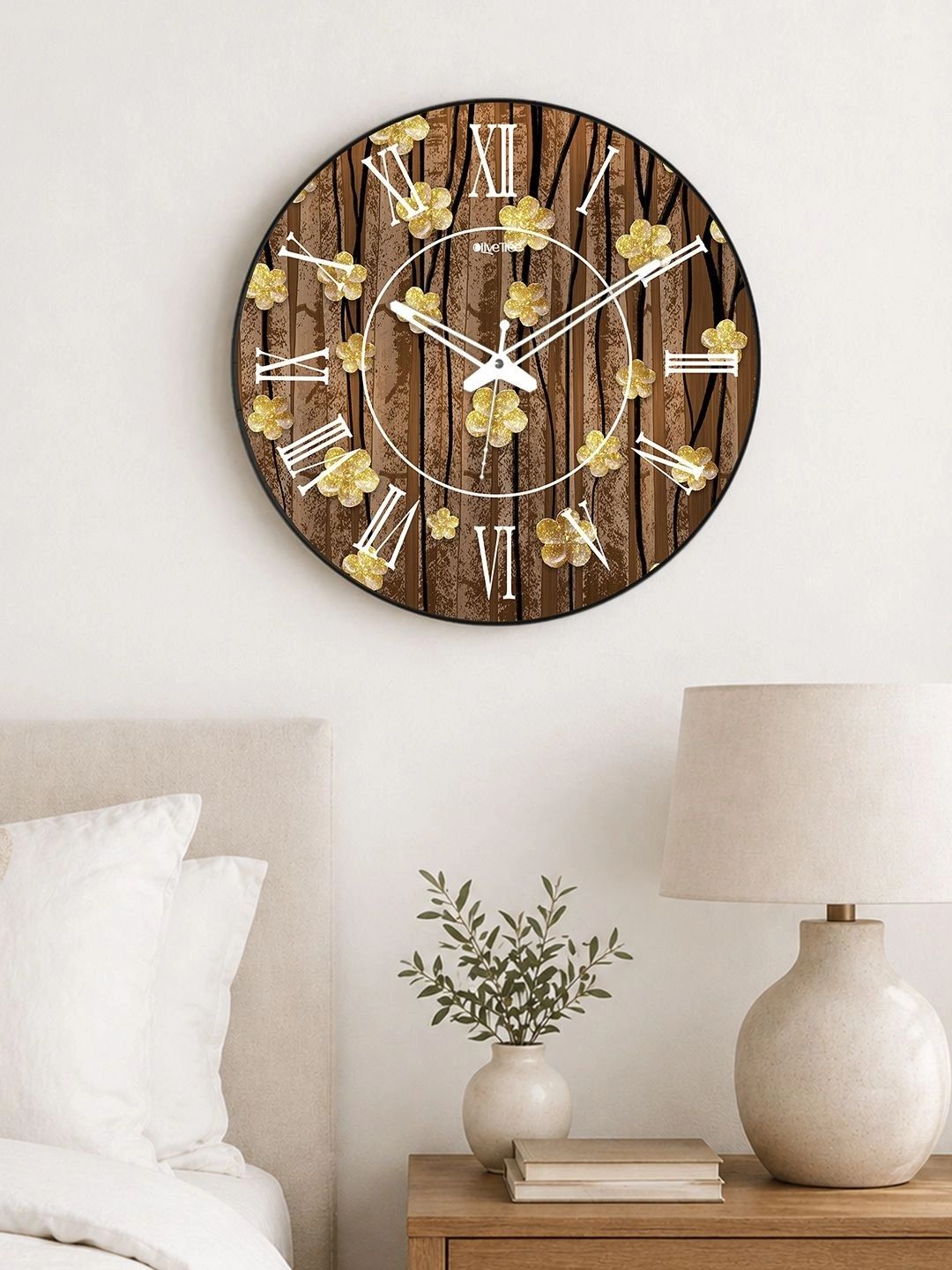 OLIVE TREE Multicoloured Printed Contemporary Wall Clock-image-20