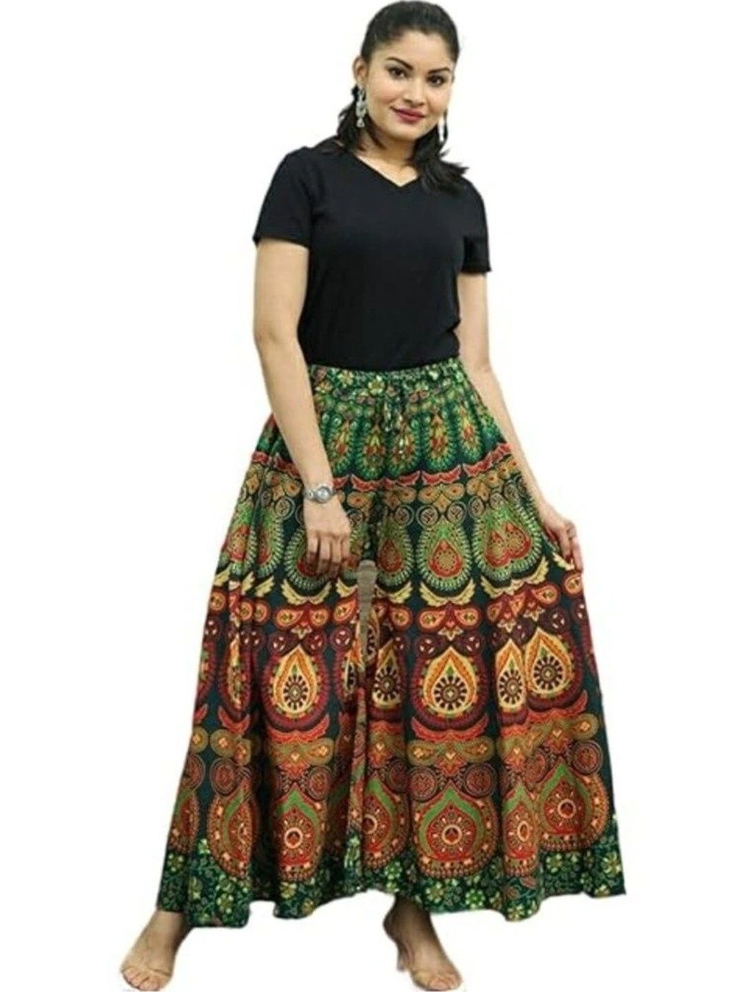 OUTER WEAR AYAM EXPORTS Women Ethnic Motifs Printed Knitted Ethnic Palazzos-picture-20