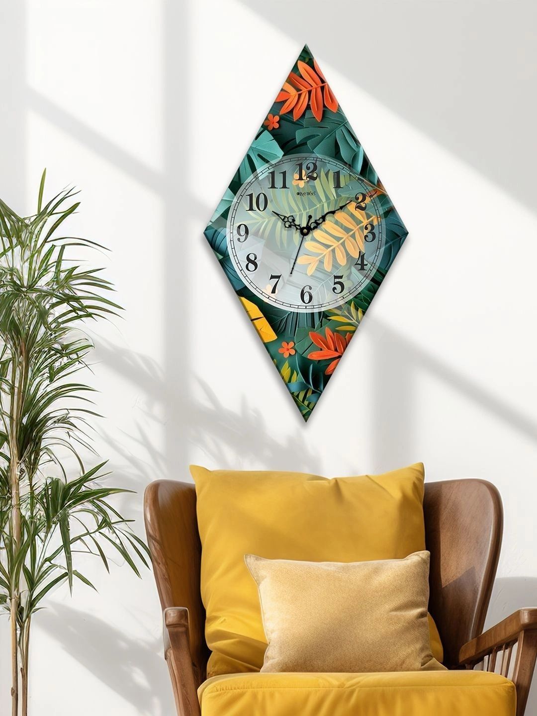 OLIVE TREE Multicoloured Printed Geometric Contemporary Wall Clock-picture-6