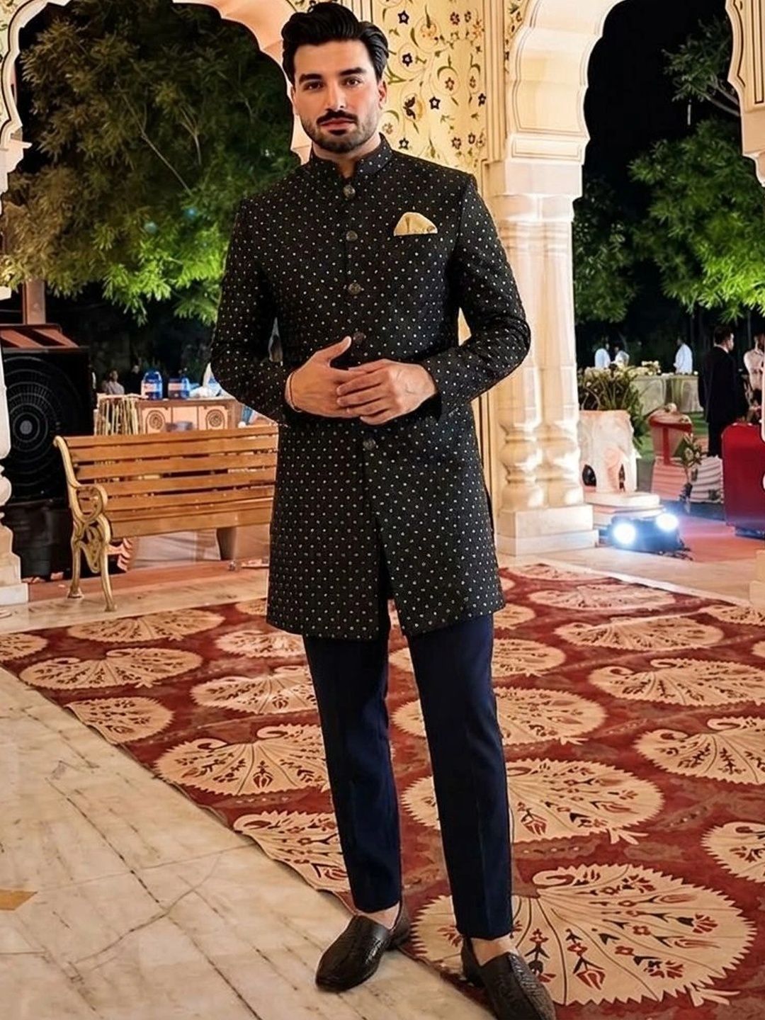 KISAH Self Designed Indo-Western Sherwani Set-image-28