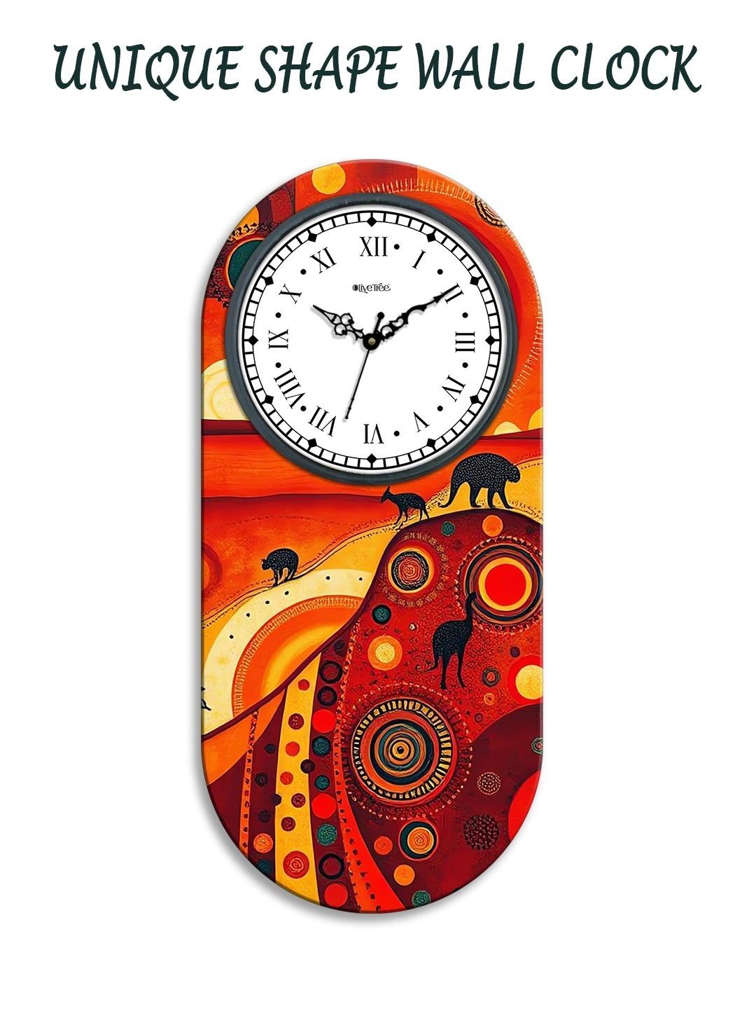 OLIVE TREE Multicoloured Printed Wall Clock-picture-37