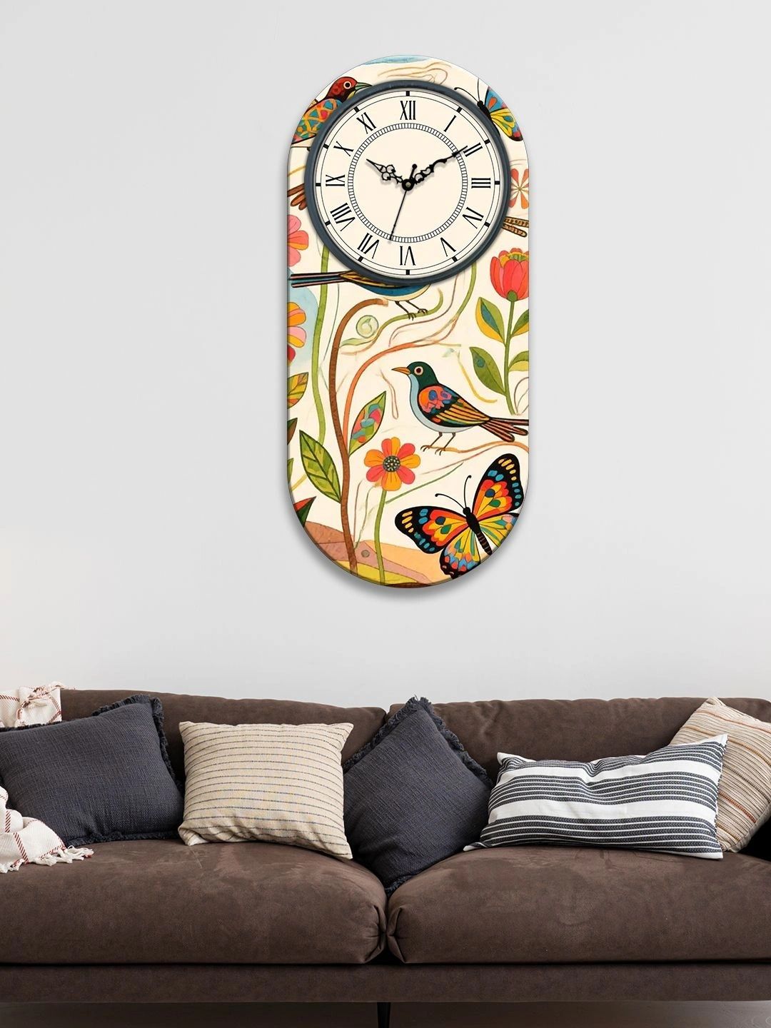 OLIVE TREE Multicoloured Printed Abstract Shaped Wall Clock-picture-36