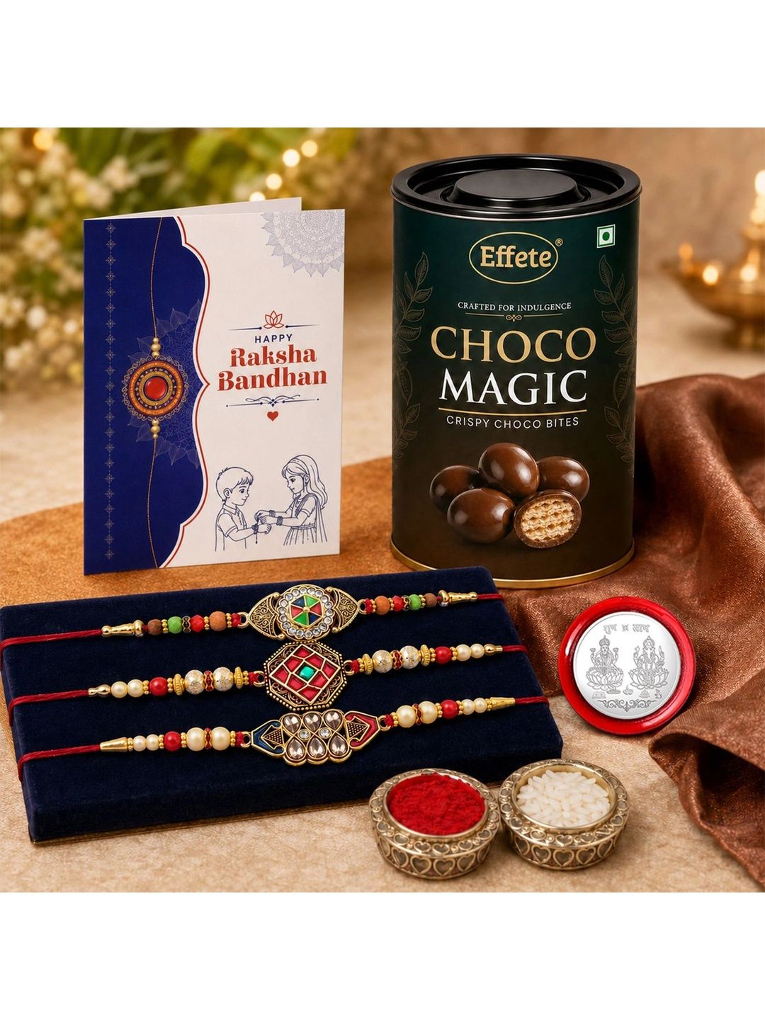 DeoDap Set Of 8 Rakhi With Chocolate Gift Set-picture-13