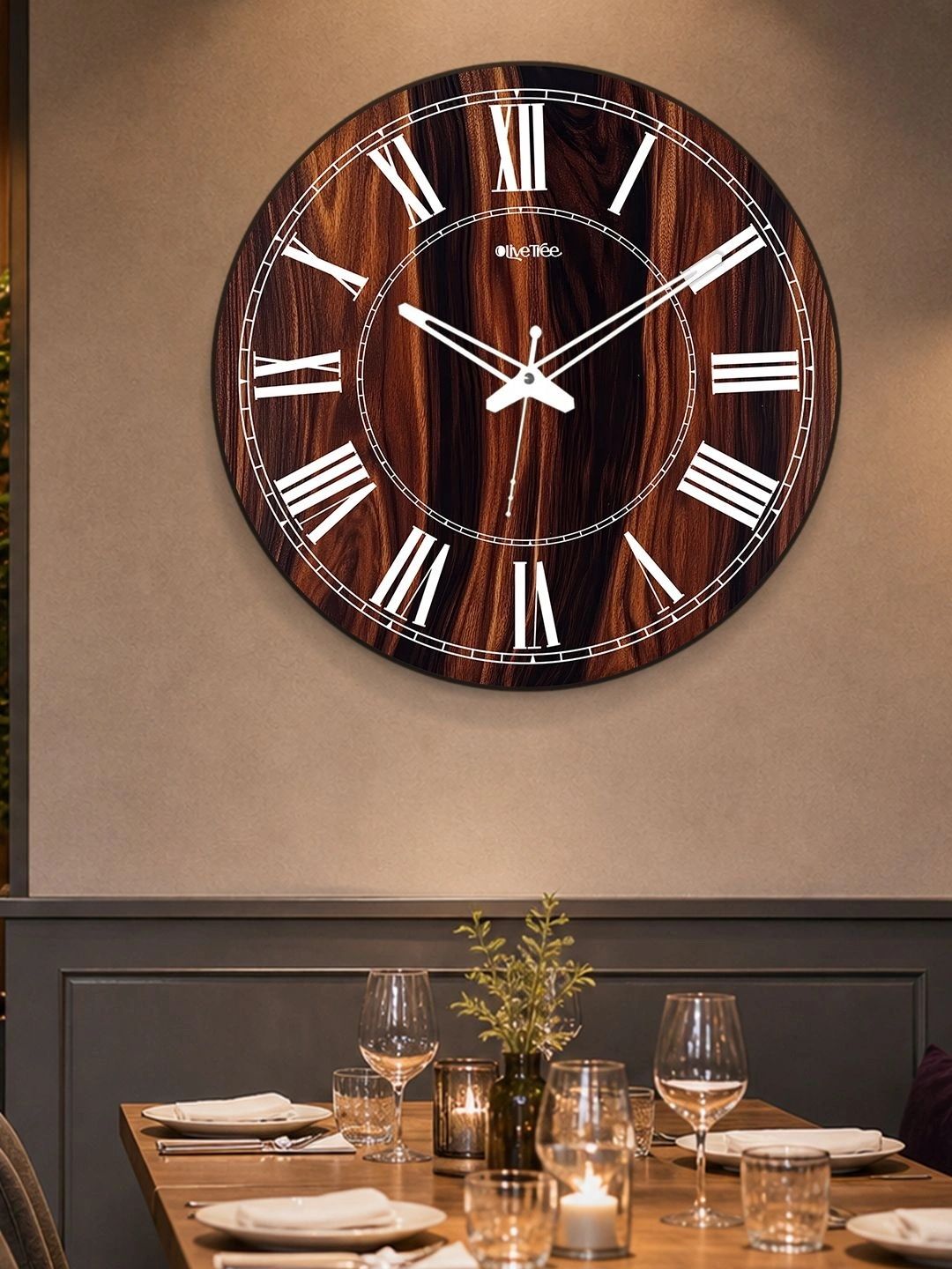 OLIVE TREE Multicoloured Textured Traditional Wall Clock-image-36