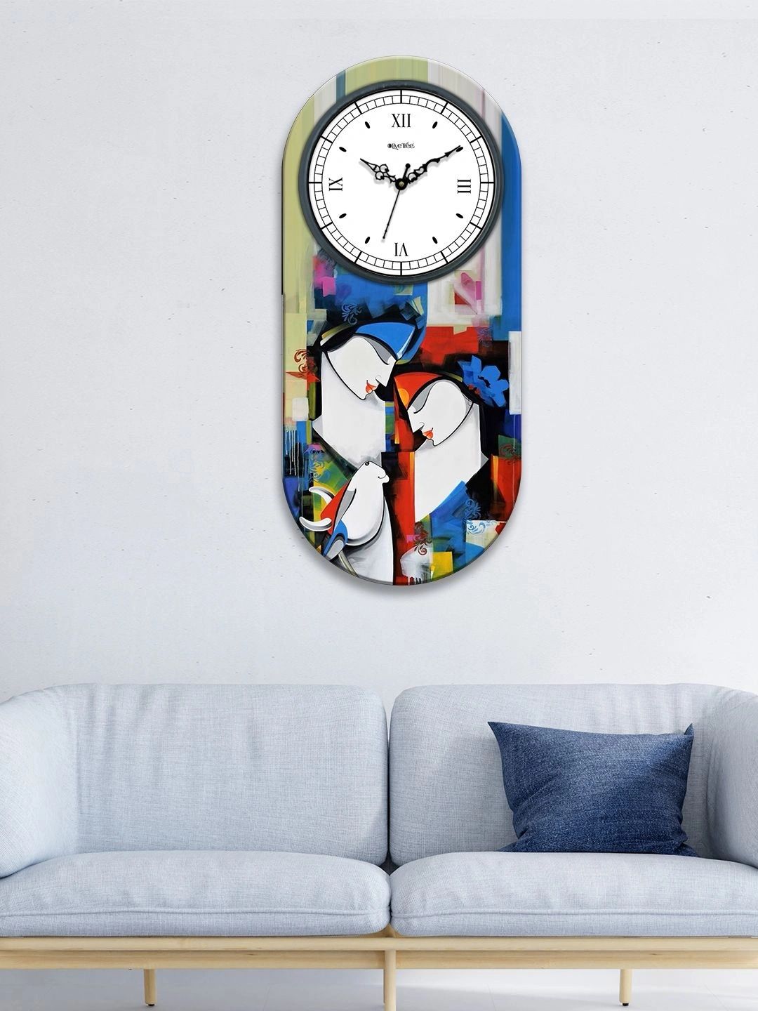 OLIVE TREE Multicoloured Printed Contemporary Wall Clock-image-25