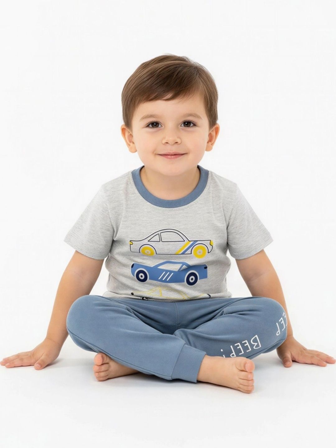 Toddle and Care Infant Boys Printed Pure Cotton T-Shirt with Pyjamas-picture-24