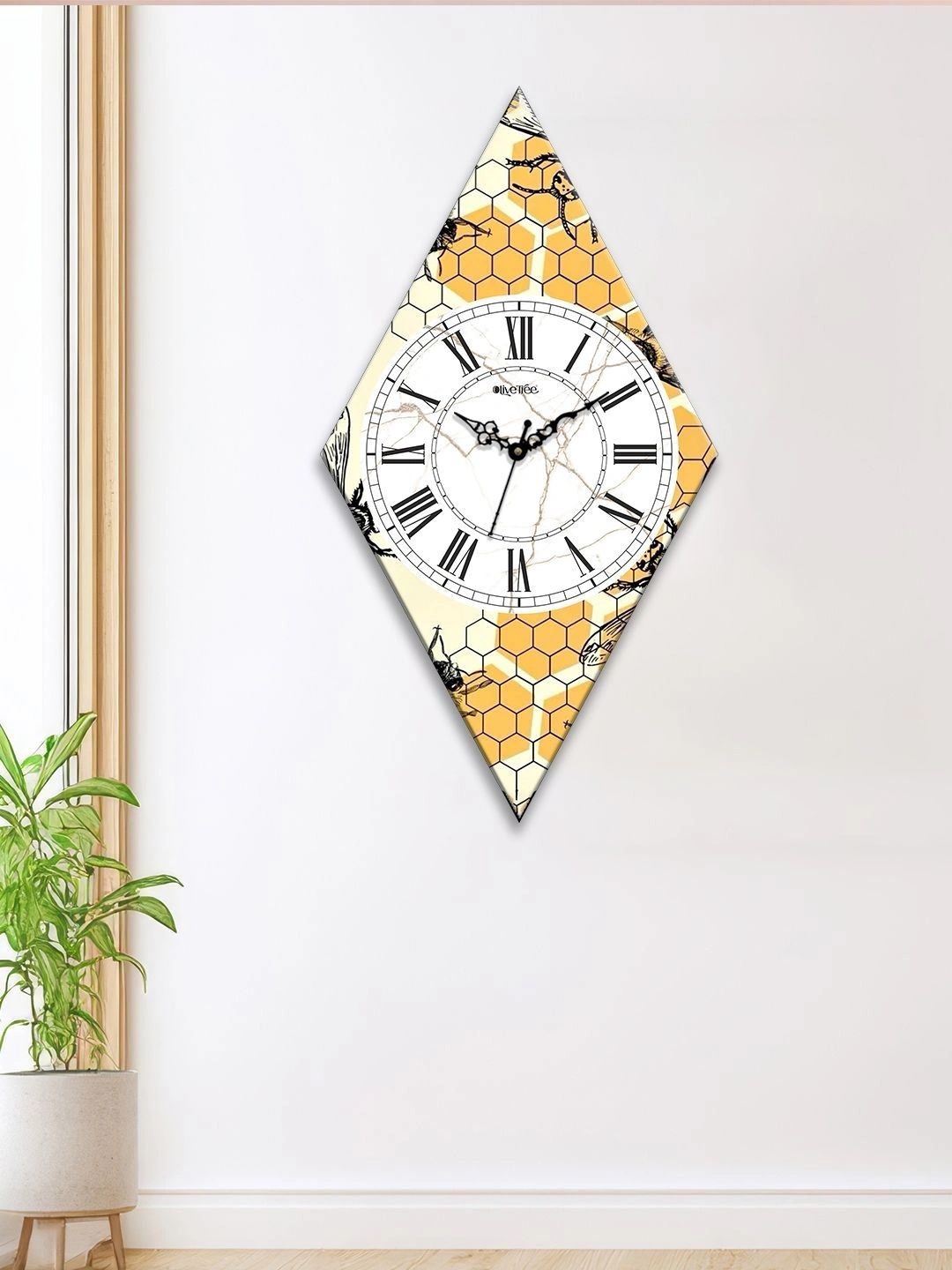 OLIVE TREE Multicoloured Printed Geometric Wall Clock-picture-11