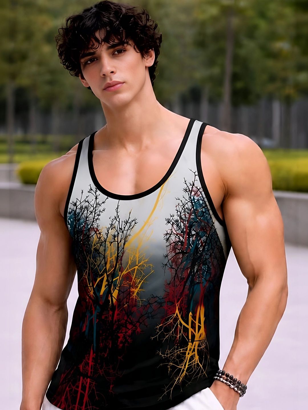 Flirty Soul Printed Gym Vest-picture-35