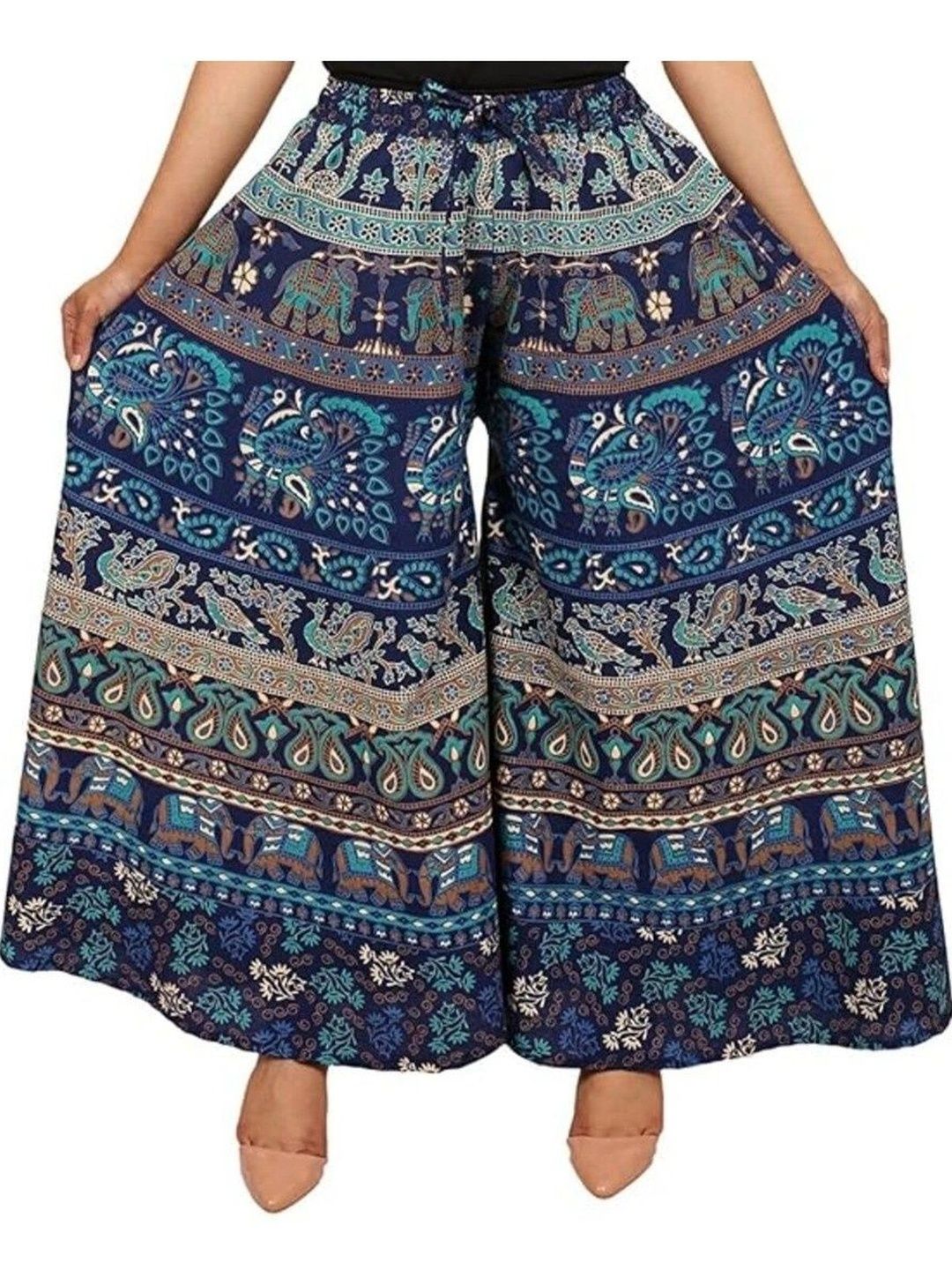 OUTER WEAR AYAM EXPORTS Women Ethnic Motifs Printed Knitted Ethnic Palazzos-picture-23
