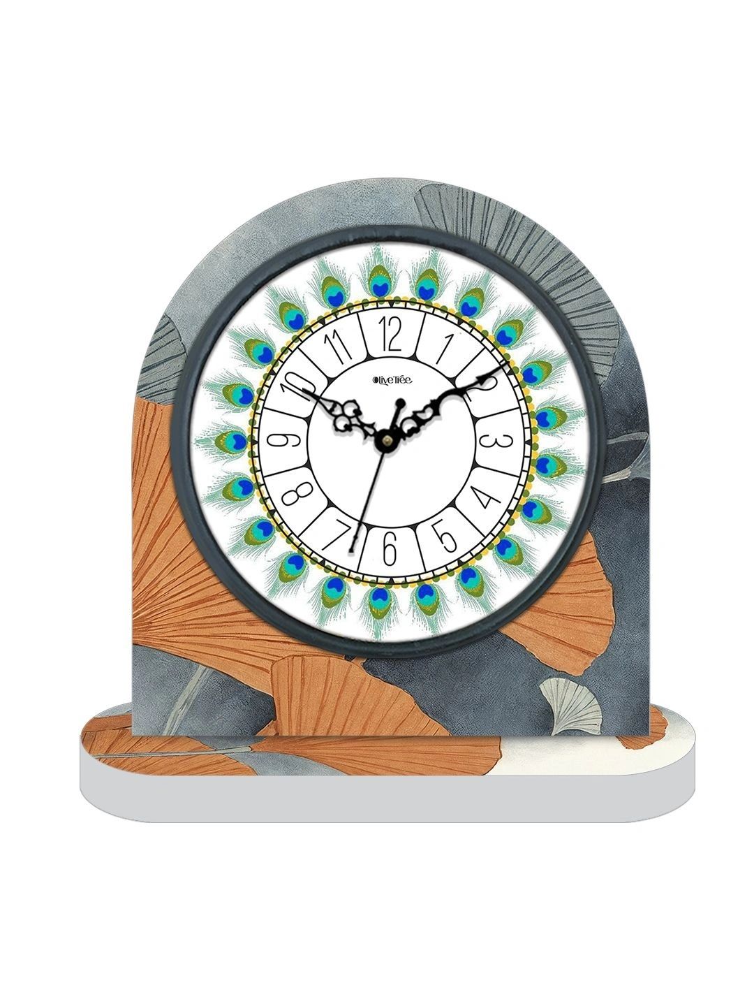 OLIVE TREE Multicoloured & White Printed Geometric Vintage Table Clock-image-40