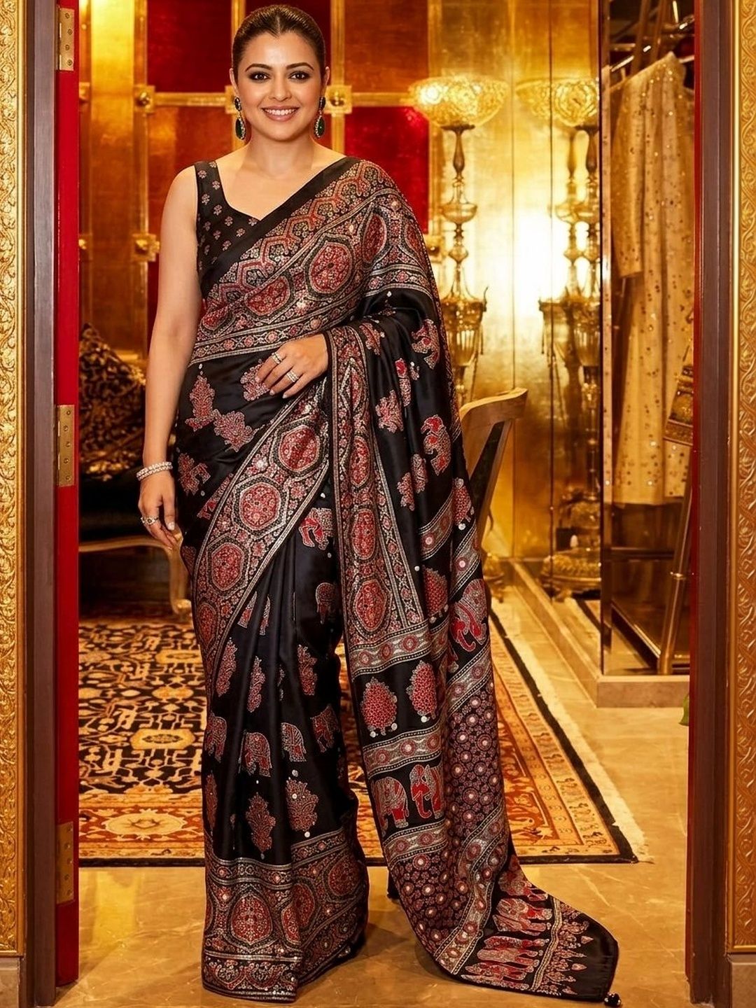 Kalista Woven Design Zari Bandhani Saree-image-45