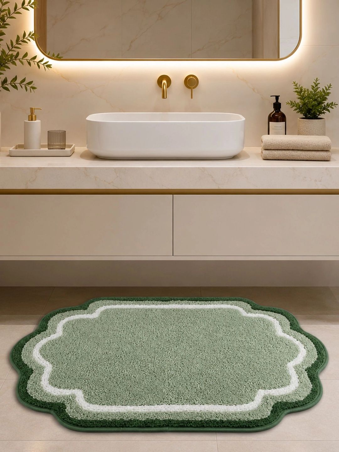OBSESSIONS Green Anti-Skid & Ultra Absorbent Bath Rugs-picture-23