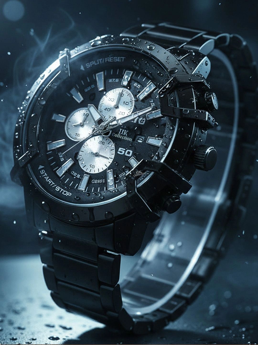 IIK COLLECTION Men Dial & Stainless Steel Bracelet Style Straps Analogue Chronograph Watch IIK-5086M-picture-39